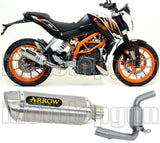 Non-Catalytic Exhaust Tip With Sound Certification Thunder Aluminium Stainless Steel - Arrow Special Parts Compatible With Ktm 390 Duke (2013-2016)