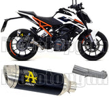 Non-Catalytic Exhaust Tip With Sound Certification Thunder Black Aluminium Stainless Steel - Arrow Special Parts Compatible With Ktm 390 Duke (2017-2020)