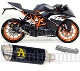 Non-Catalytic Exhaust Tip With Sound Certification Thunder Black Aluminium Stainless Steel - Arrow Special Parts Compatible With Ktm Rc 390 (2017-2020)