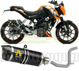 Non-Catalytic Exhaust Tip With Sound Certification Thunder Black Aluminium Carbon - Arrow Special Parts Compatible With Ktm 125 Duke (2011-2016)