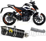 Non-Catalytic Exhaust Tip With Sound Certification Thunder Black Aluminium Carbon - Arrow Special Parts Compatible With Ktm 390 Duke (2017-2020)
