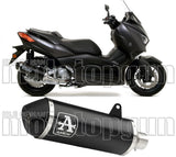 Non-Catalytic Exhaust Tip With Sound Certification Urban Black Aluminium Stainless Steel Black - Arrow Special Parts Compatible With Yamaha X-Max 125 (2018-2020)