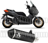 Non-Catalytic Exhaust Tip With Sound Certification Urban Black Aluminium Stainless Steel Black - Arrow Special Parts Compatible With Yamaha X-Max 400 (2017-2020)