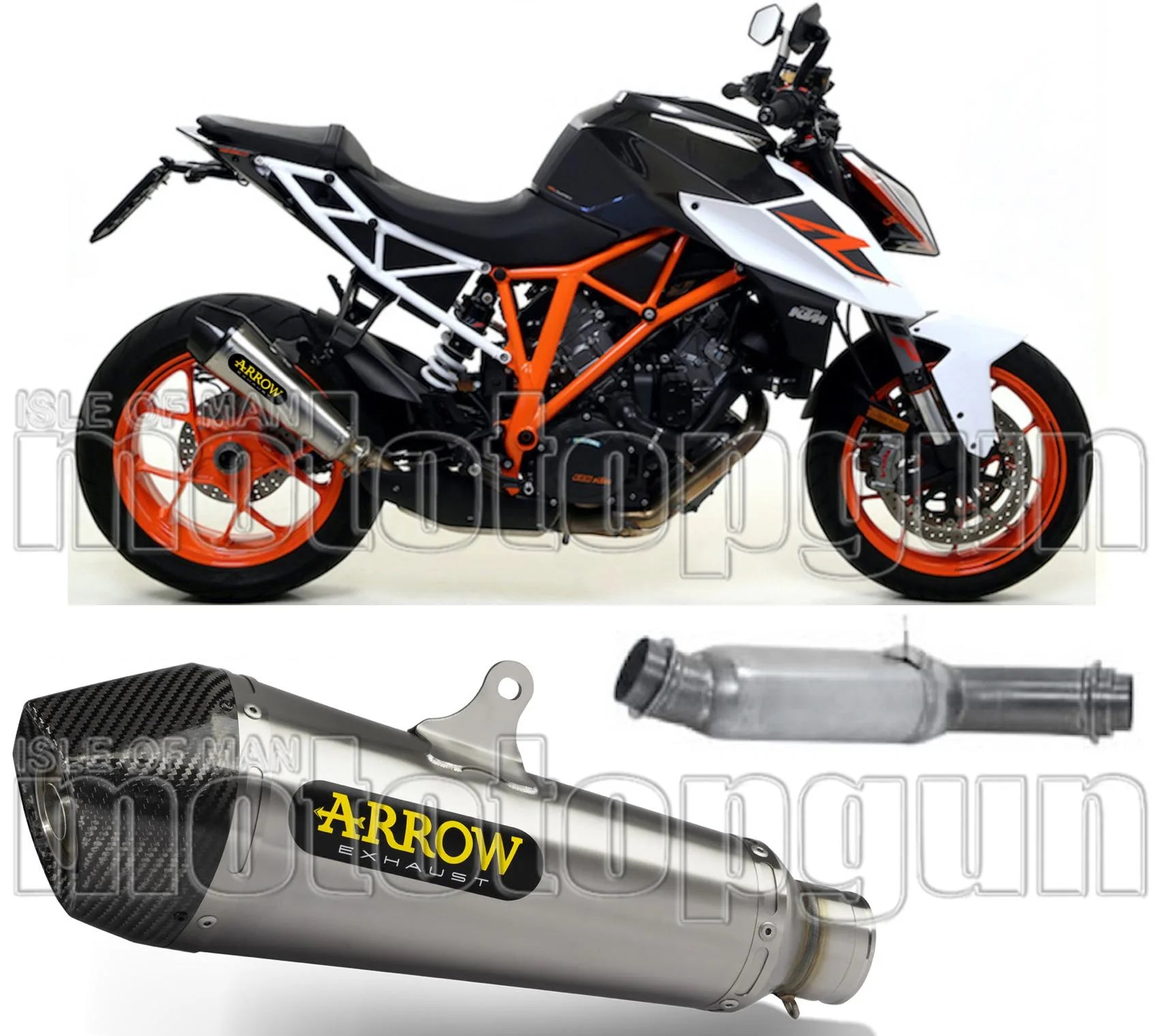 Non-Catalytic Exhaust Tip With Sound Certification X-Kone Nichrom Carbon - Arrow Special Parts Compatible With Ktm 1290 Superduke R (2014-2016)