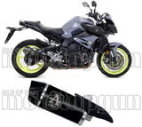 Exhaust Tip With Noise Certification Indy-Race Black Aluminium Carbon - Arrow Special Parts Compatible With Yamaha Mt-10 (2016-2020)