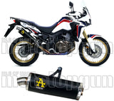 Exhaust Tip With Noise Certification Maxi Race-Tech Black Aluminium Stainless Steel - Arrow Special Parts Compatible With Honda Crf 1000 L Africa Twin (2016-2019)