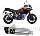 Exhaust Tip With Noise Certification Maxi Race-Tech Titanium Carbon - Arrow Special Parts Compatible With Ktm 1050 Adventure (2015-2016)