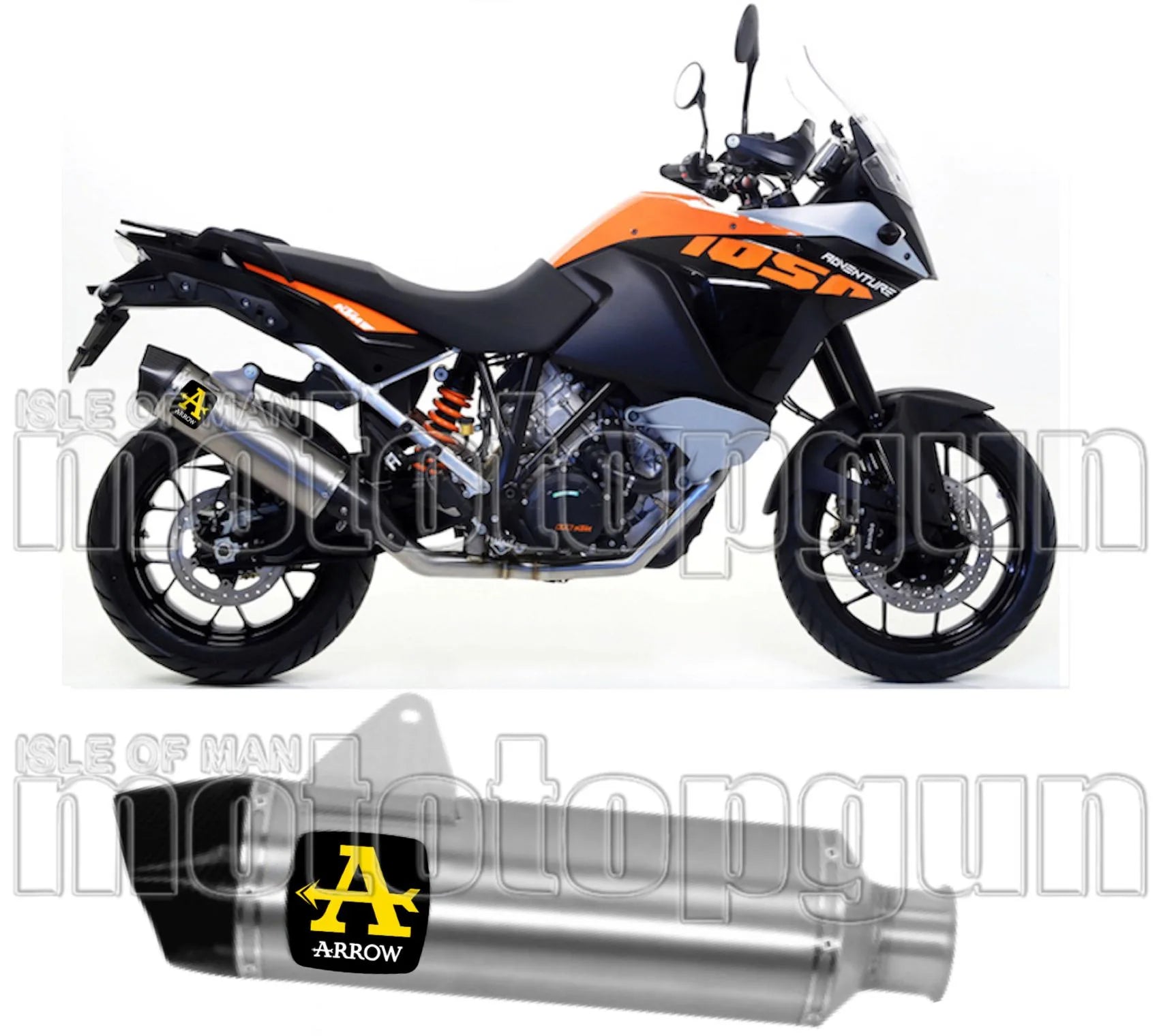 Exhaust Tip With Noise Certification Maxi Race-Tech Aluminium Carbon - Arrow Special Parts Compatible With Ktm 1090 Adventure (2017-2020)