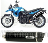 Exhaust Tip With Noise Certification Maxi Race-Tech Black Aluminium Carbon - Arrow Special Parts Compatible With Bmw F 800 Gs Adventure (2008-2016)