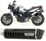 Exhaust Tip With Noise Certification Maxi Race-Tech Black Aluminium Carbon - Arrow Special Parts Compatible With Bmw F 800 R (2009-2016)