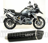 Exhaust Tip With Noise Certification Maxi Race-Tech Black Aluminium Carbon - Arrow Special Parts Compatible With Bmw R 1250 Gs (2019-2024)