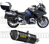 Exhaust Tip With Noise Certification Maxi Race-Tech Black Aluminium Carbon - Arrow Special Parts Compatible With Bmw R 1200 Rt (2014-2016)