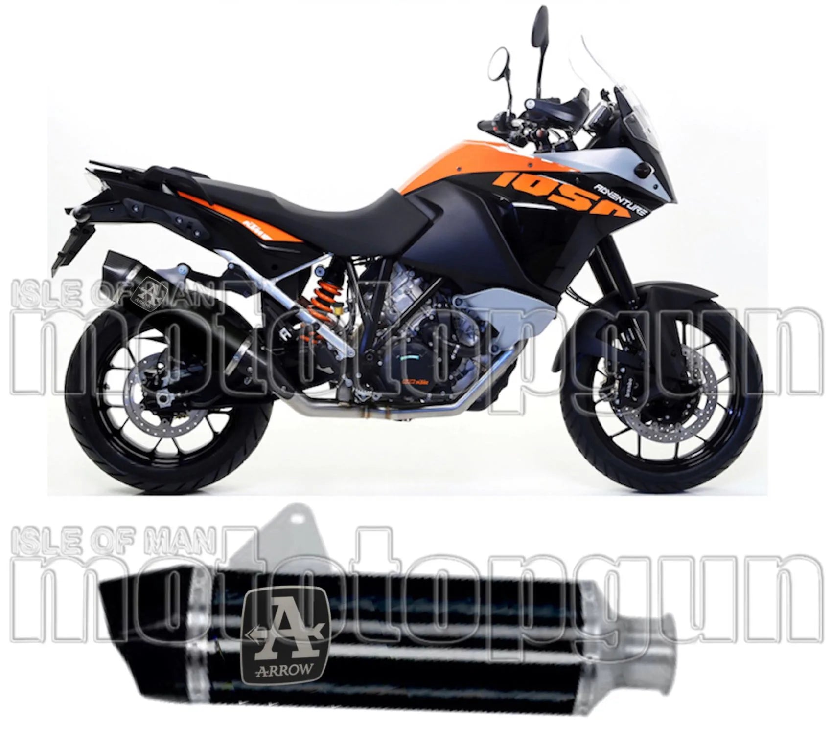 Exhaust Tip With Noise Certification Maxi Race-Tech Black Aluminium Carbon - Arrow Special Parts Compatible With Ktm 1290 Super Adventure (2017-2020)