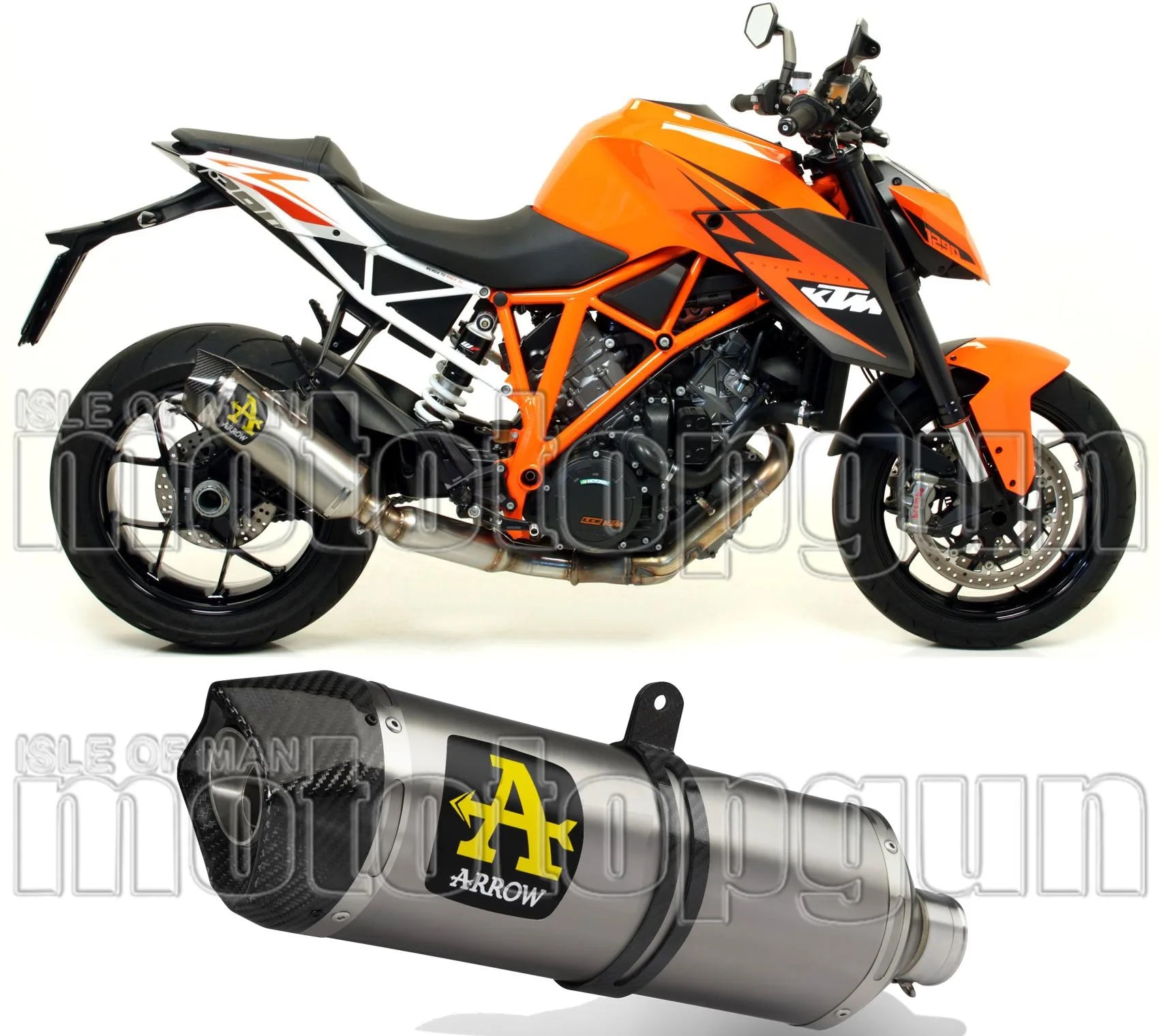 Exhaust Tip With Noise Certification Race-Tech Titanium Carbon - Arrow Special Parts Compatible With Ktm 1290 Superduke Gt (2017-2024)