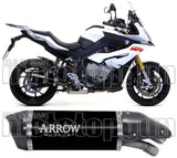 Exhaust Tip With Noise Certification Race-Tech Black Aluminium Carbon - Arrow Special Parts Compatible With Bmw S 1000 Xr (2015-2019)