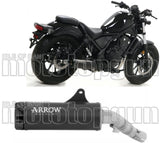 Exhaust Tip With Noise Certification Rebel Black Aluminium Black Aluminium - Arrow Special Parts Compatible With Honda Cmx 500 Rebel (2017-2024)