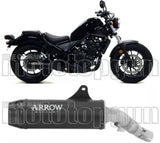 Exhaust Tip With Noise Certification Rebel Black Aluminium Carbon - Arrow Special Parts Compatible With Honda Cmx 500 Rebel (2017-2024)