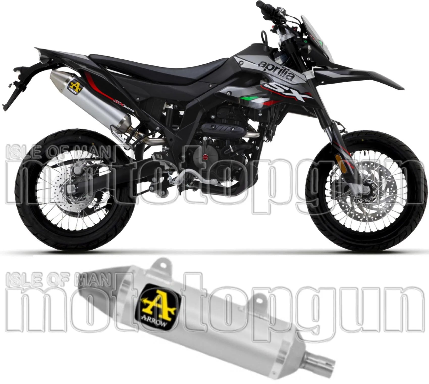 Exhaust Tip With Noise Certification Thunder Aluminium Stainless Steel - Arrow Special Parts Compatible With Malaguti Xsm 125 4T (2019-2020)