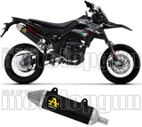 Exhaust Tip With Noise Certification Thunder Black Aluminium Stainless Steel - Arrow Special Parts Compatible With Malaguti Xsm 125 4T (2019-2020)