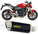Exhaust Tip With Noise Certification Thunder Black Aluminium Stainless Steel - Arrow Special Parts Compatible With Honda Cbr 600 F (2011-2013)