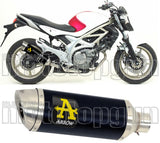 Exhaust Tip With Noise Certification Thunder Black Aluminium Stainless Steel - Arrow Special Parts Compatible With Suzuki Svf 650 Gladius (2009-2015)