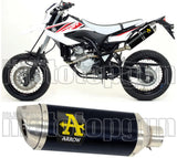 Exhaust Tip With Noise Certification Thunder Black Aluminium Stainless Steel - Arrow Special Parts Compatible With Yamaha Wr 125 X (2009-2016)