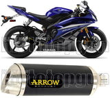 Exhaust Tip With Noise Certification Thunder Black Aluminium Stainless Steel - Arrow Special Parts Compatible With Yamaha Yzf 600 R6 (2008-2011)