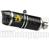 Exhaust Tip With Noise Certification Thunder Black Aluminium Carbon - Arrow Special Parts Compatible With Kawasaki Z 900 (2020-2024)