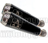 Dual Exhaust System With Sound Certification Pro-Race Black Nichrom Stainless Steel - Arrow Special Parts Compatible With Ducati Hypermotard 950 (2019-2021)