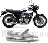 Dual Exhaust System With Sound Certification Pro-Racing Nichrom Stainless Steel - Arrow Special Parts Compatible With Triumph Bonneville T100 (2017-2020)