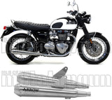 Dual Exhaust System With Sound Certification Pro-Racing Nichrom Stainless Steel - Arrow Special Parts Compatible With Triumph Bonneville T100 (2017-2020)