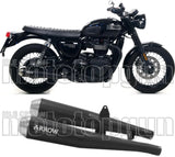 Dual Exhaust System With Sound Certification Pro-Racing Black Nichrom Stainless Steel - Arrow Special Parts Compatible With Triumph Bonneville T100 (2017-2020)