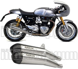 Dual Exhaust System With Sound Certification Pro-Racing Nichrom Carbon - Arrow Special Parts Compatible With Triumph Thruxton 1200 (2016-2020)
