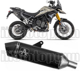 Exhaust Tip With Noise Certification Veloce Black Aluminium Carbon - Arrow Special Parts Compatible With Triumph Tiger 850 (2020-2024)