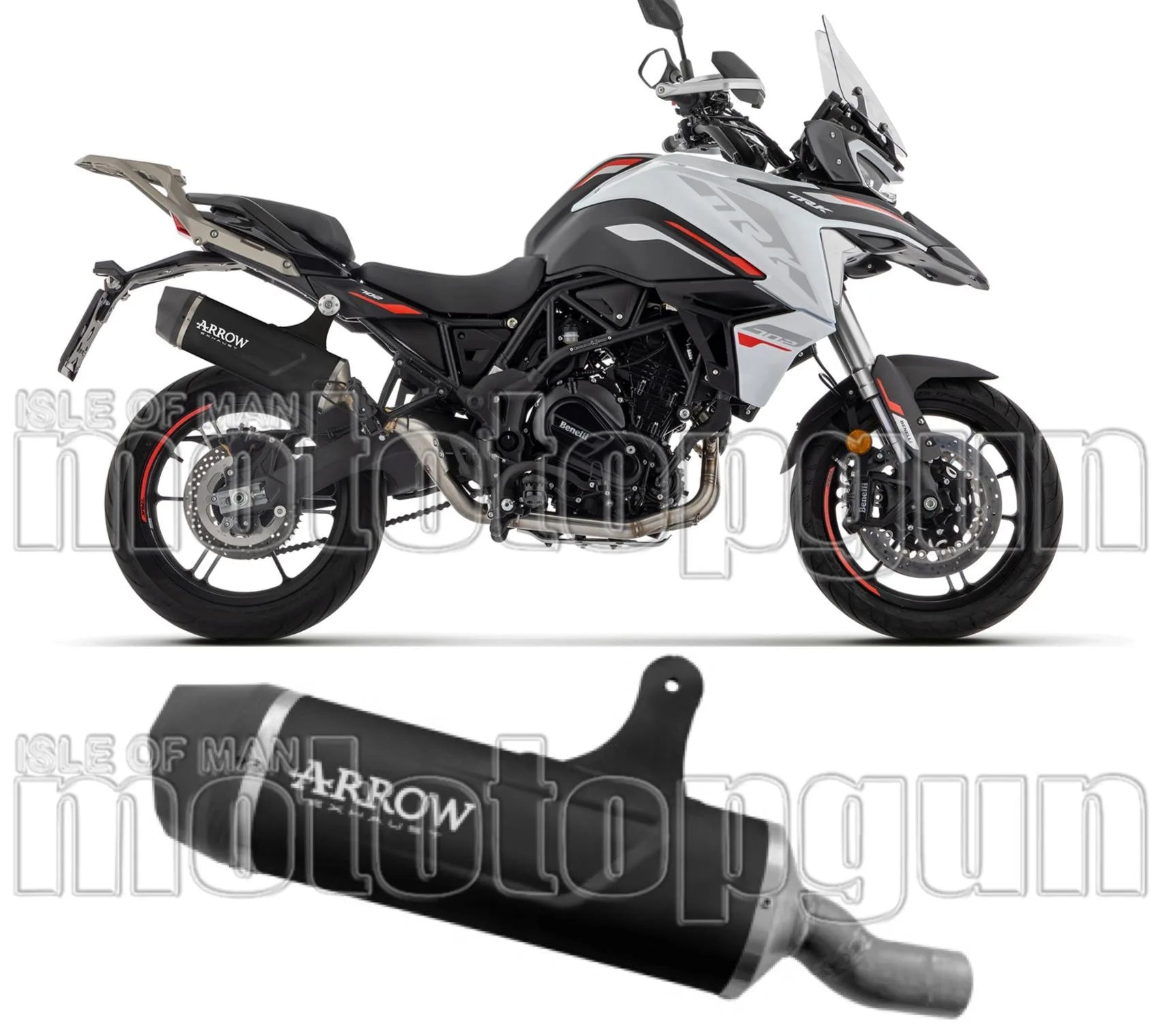 Exhaust Tip With Noise Certification Indy Race Black Aluminium Carby End Cap - Arrow Special Parts Compatible With Benelli Trk 702 - X (2025-2026)