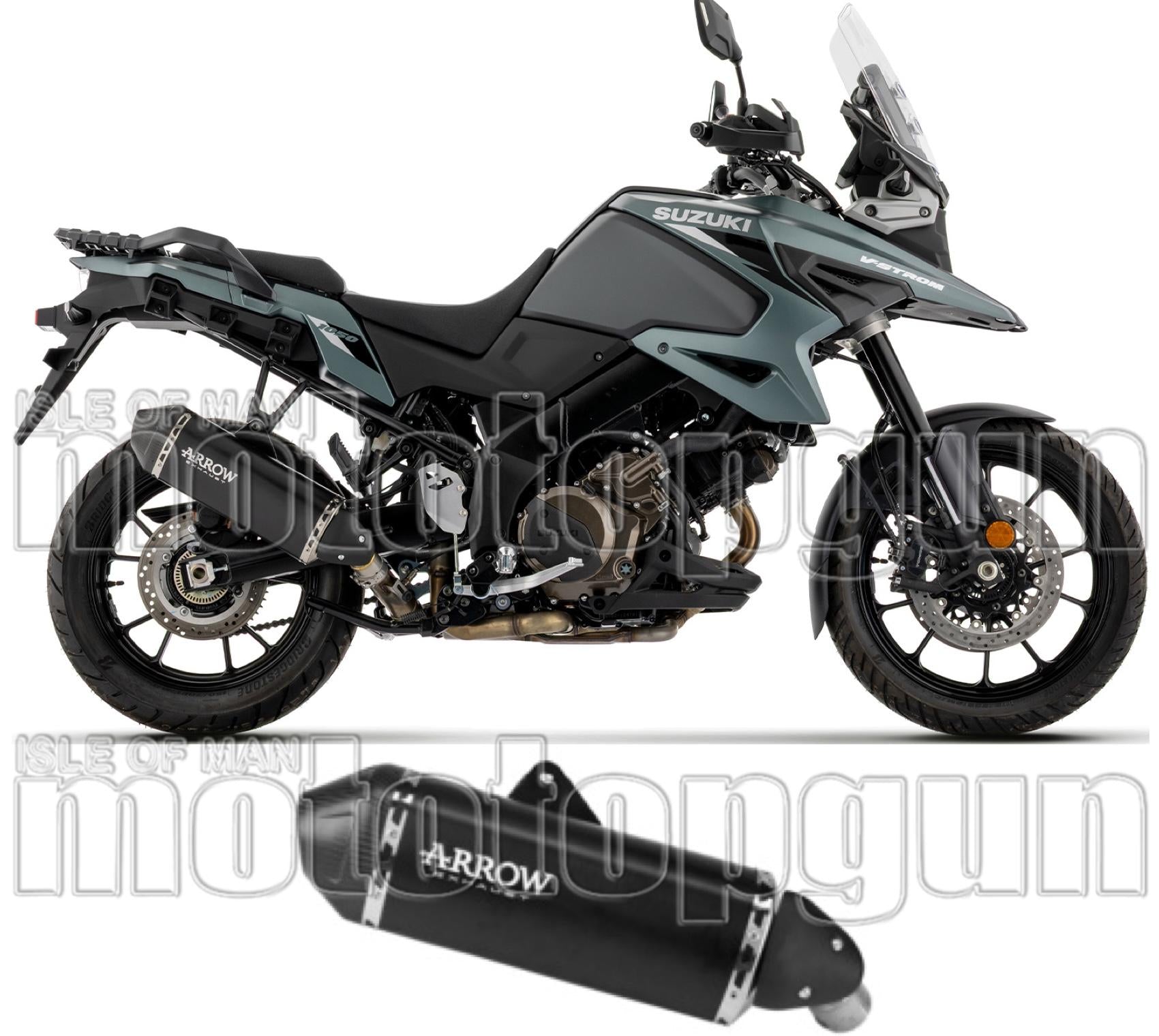 Exhaust Tip With Noise Certification Explorer Black Aluminium Carby End Cap - Arrow Special Parts Compatible With Suzuki V-Strom 1050 (2025-2026)