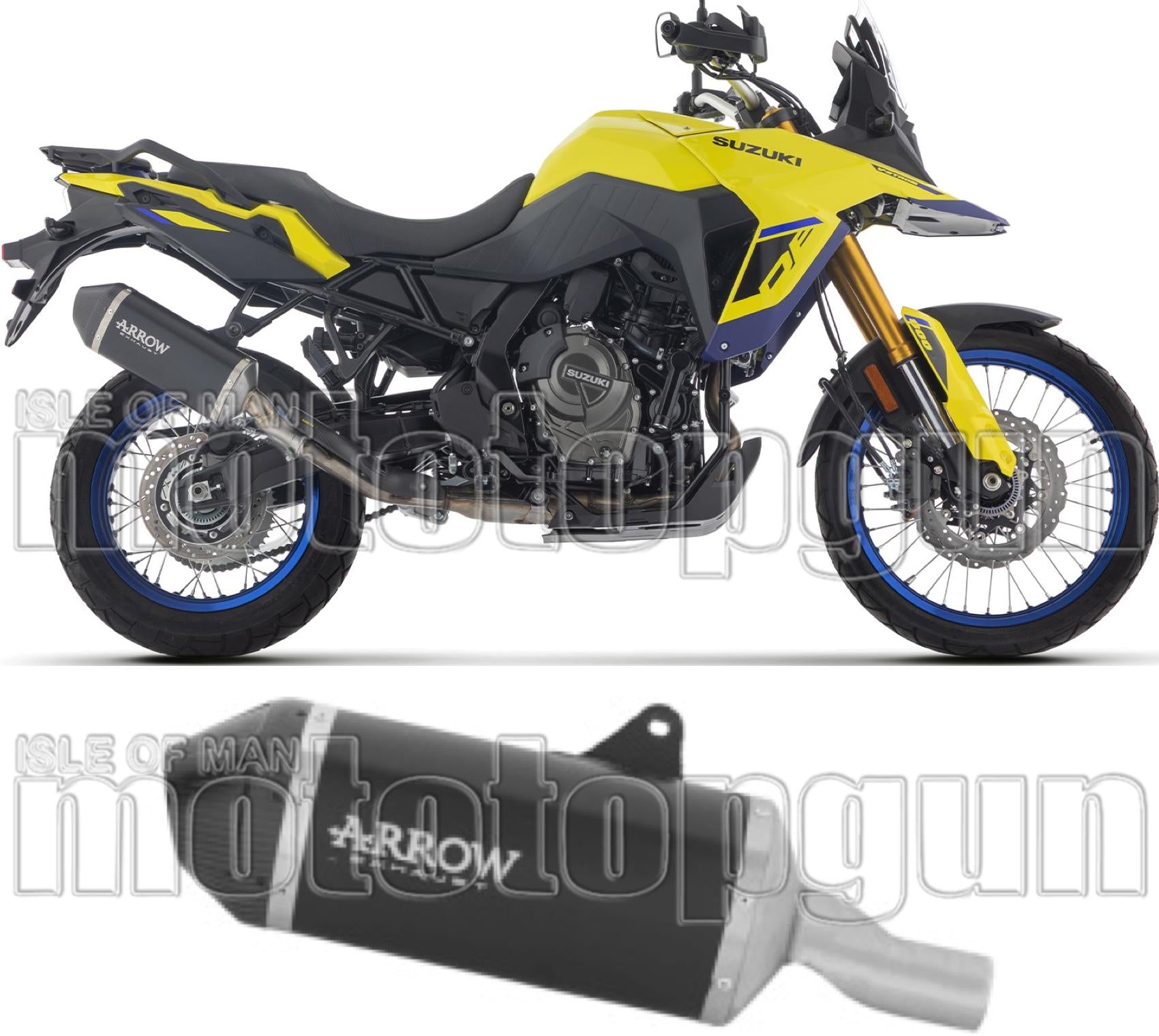 Exhaust Tip With Noise Certification Explorer Black Aluminium Carby End Cap - Arrow Special Parts Compatible With Suzuki V-Strom 800 De (2025-2026)