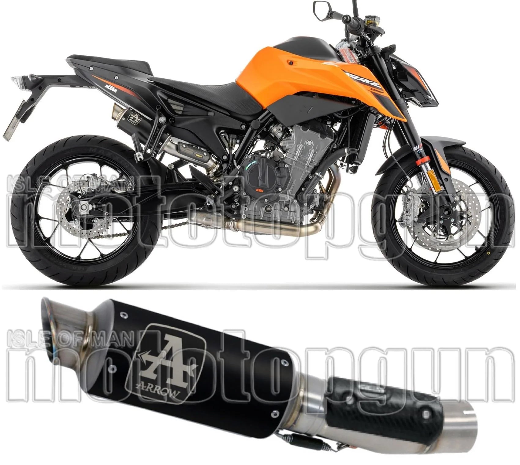 Exhaust Tip With Noise Certification Gp2 Gp-2 Black Nichrom - Arrow Special Parts Compatible With Ktm 790 Duke (2025-2026)