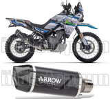 Exhaust Tip With Noise Certification Indy-Race Evo Black Aluminium Carbon - Arrow Special Parts Compatible With Cfmoto 450 Mt (2024)