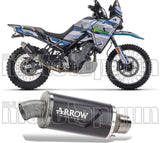Exhaust Tip With Noise Certification Indy-Race Evo Black Aluminium - Arrow Special Parts Compatible With Cfmoto 450 Mt (2024)