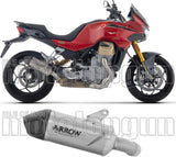 Exhaust Tip With Noise Certification Indy Race Evo Titanium Carby End Cap - Arrow Special Parts Compatible With Moto Guzzi Stelvio (2025-2026)