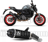 Exhaust Tip With Noise Certification Indy-Race Black Aluminium Titanium - Arrow Special Parts Compatible With Ducati Monster 937 + (2021-2024)