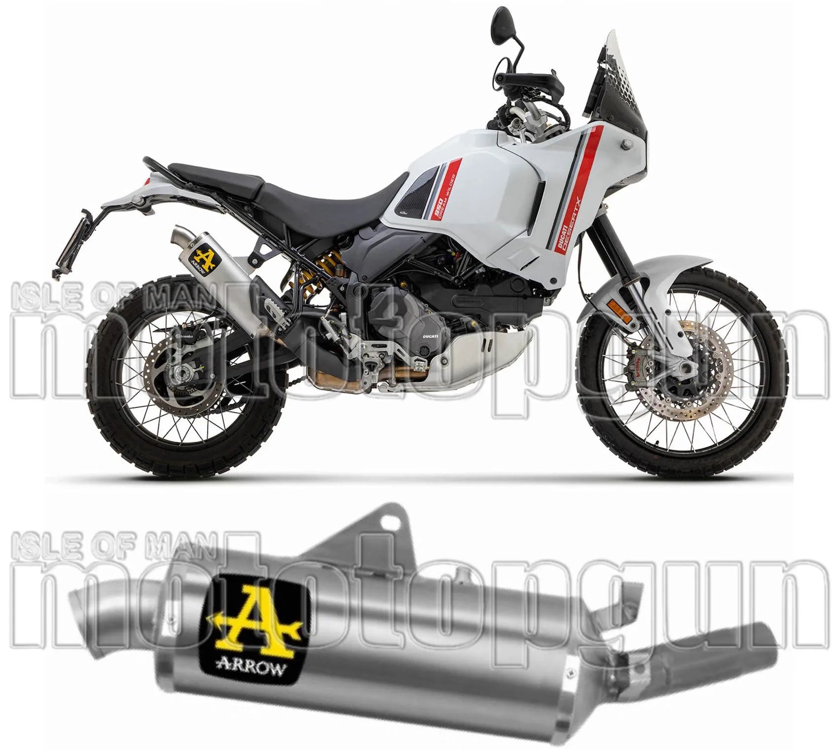 Exhaust Tip With Noise Certification Indy-Race Titanium Stainless Steel - Arrow Special Parts Compatible With Ducati Desert-X 950 (2022-2025)