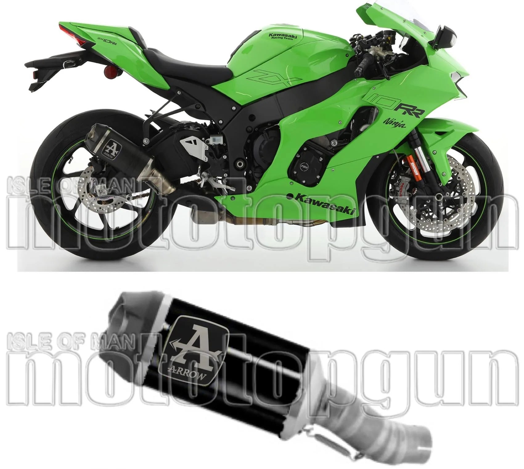 Exhaust Tip With Noise Certification Indy-Race Black Aluminium Carbon - Arrow Special Parts Compatible With Kawasaki Zx 10Rr (2021-2024)