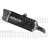 Exhaust Tip With Noise Certification Indy-Race Evo Black Aluminium Carbon - Arrow Special Parts Compatible With Kawasaki Ninja 500 (2024-2026)