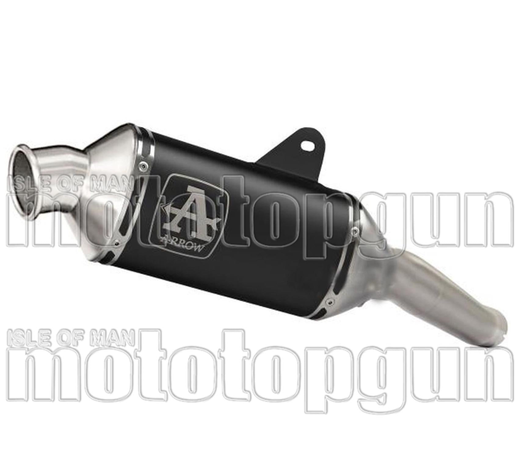 Non-Catalytic Exhaust Tip With Sound Certification Indy-Race Black Aluminium Stainless Steel - Arrow Special Parts Compatible With Moto Morini X-Cape 650 (2022-2025)