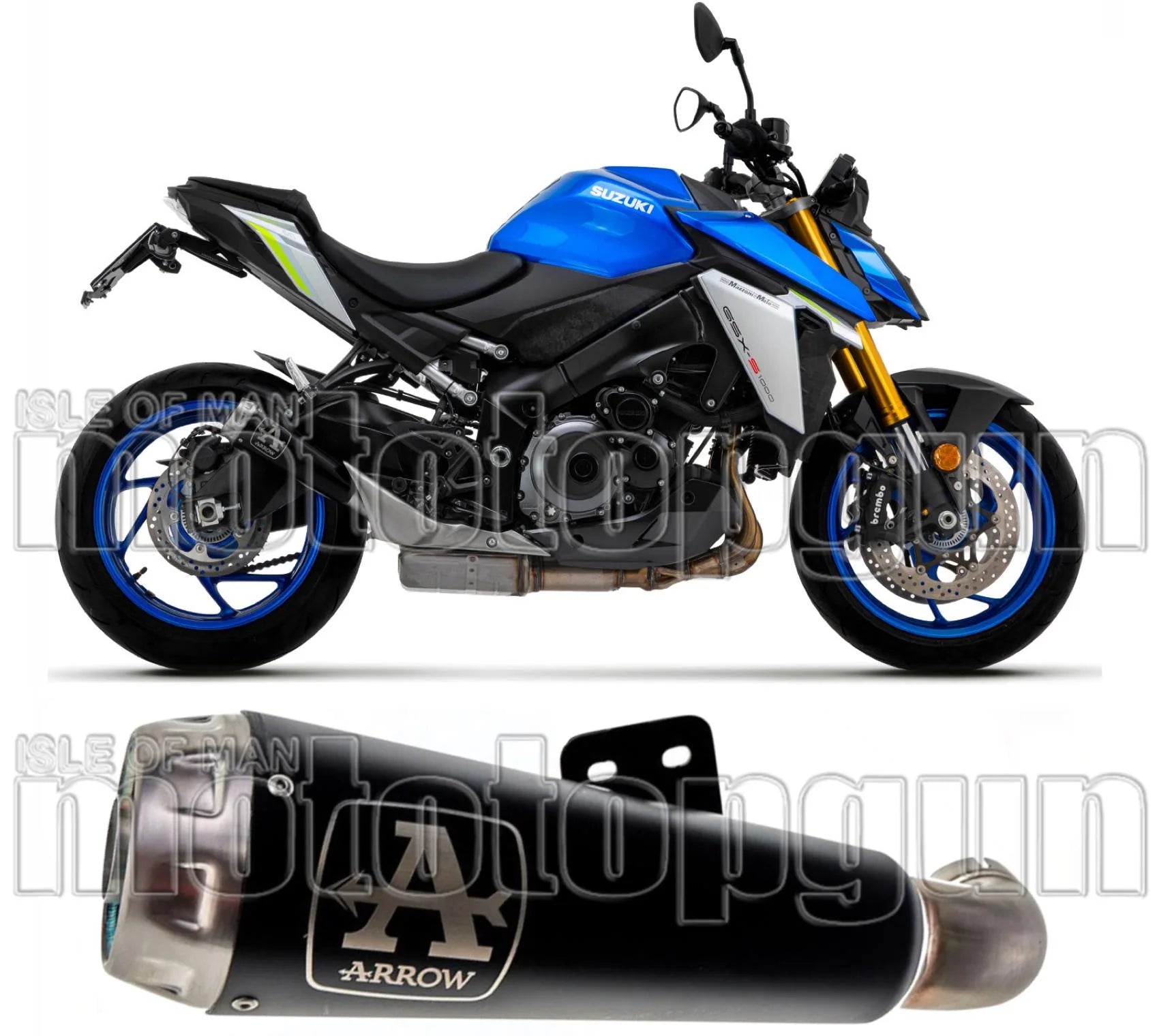Exhaust Tip With Noise Certification Pro-Race Black Nichrom Stainless Steel - Arrow Special Parts Compatible With Suzuki Gsx-S 1000 (2021-2024)
