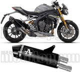 Exhaust Tip With Noise Certification Race-Tech Black Titanium Carbon - Arrow Special Parts Compatible With Triumph Speed Triple 1200 Rs (2021-2024)