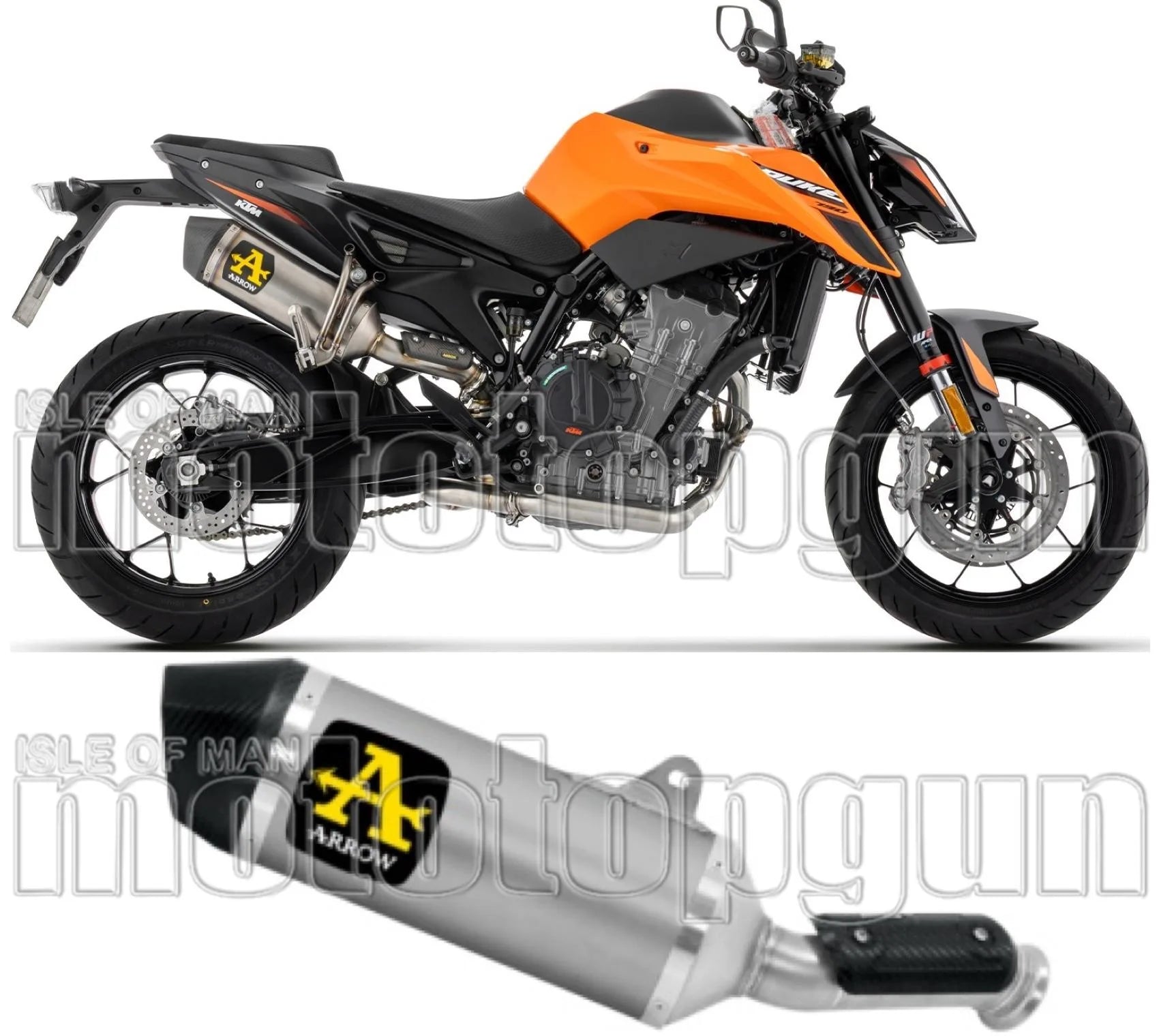 Exhaust Tip With Noise Certification Race-Tech Aluminium Carby End Cap - Arrow Special Parts Compatible With Ktm 790 Duke (2025-2026)