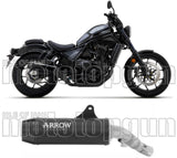 Exhaust Tip With Noise Certification Rebel Black Aluminium Carbon - Arrow Special Parts Compatible With Honda Cmx 1100 Rebel (2021-2024)
